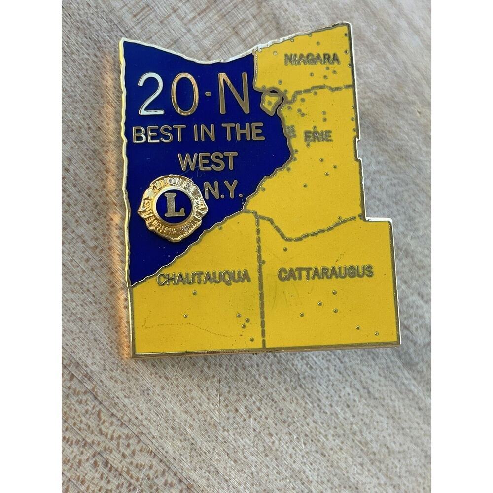 Lions Club Lapel Pin 20N Best The West NY Niagara Erie Chautauqua Catteraugus